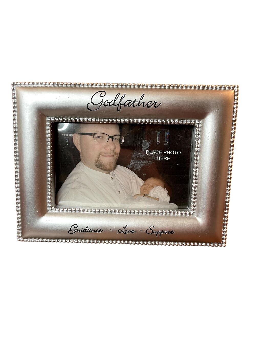Abbey Press Godfather Picture Frame Silver Guidance Love Support 6.5x4.5